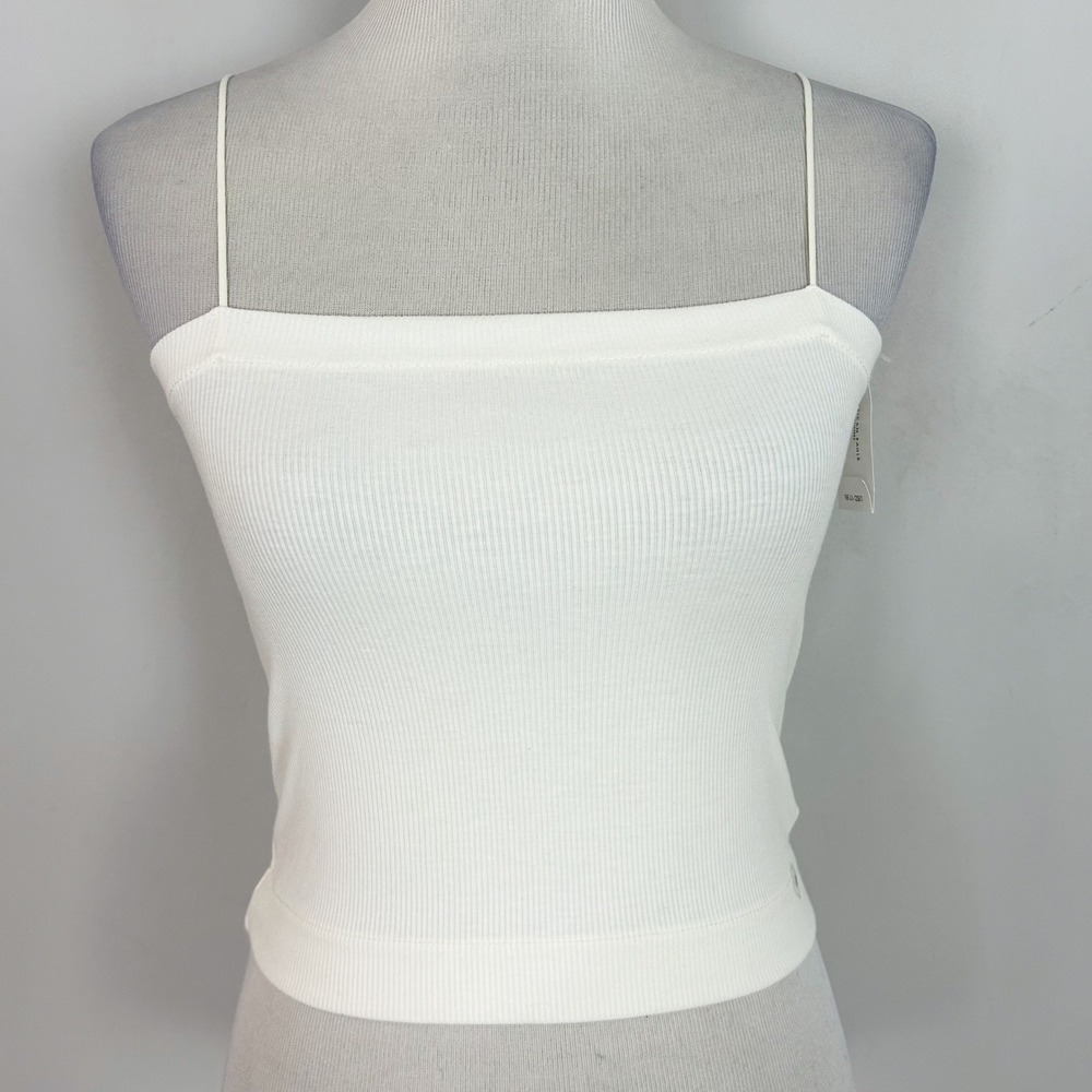 NEW American Eagle Cropped Tank Top Cami Ivory Size Medium Women's